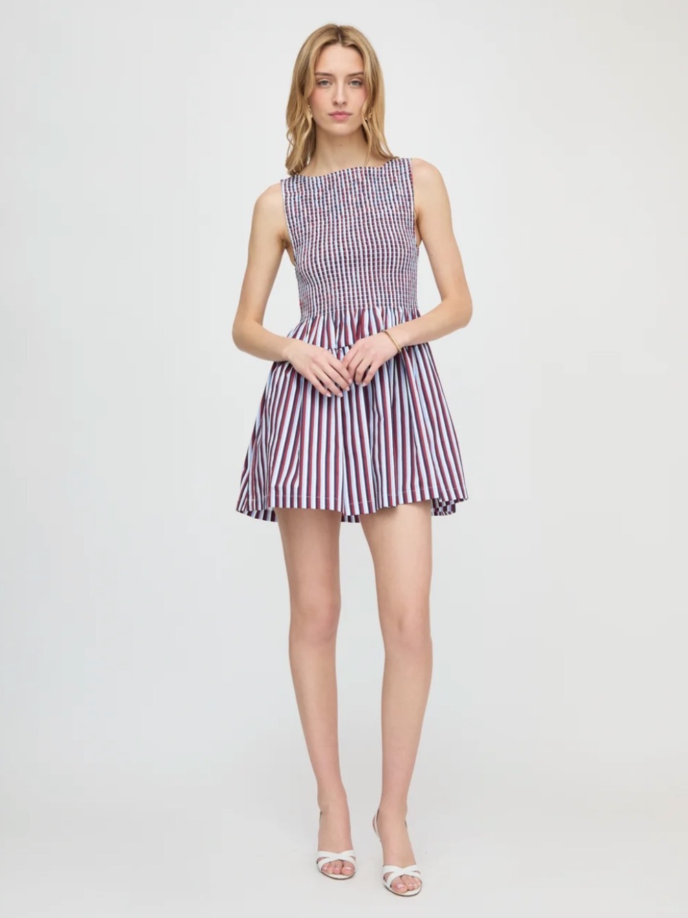 The Cosima Mini Nap Dress in Firecracker Stripe Red White Blue Size Medium